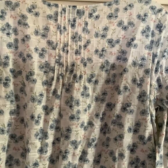 LRL LAUREN JEANS CO. RALPH LAUREN 100% COTTON DENIM BLUE FLORAL WOMAN BLOUSE XL - Picture 5 of 9